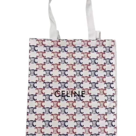 CELINE Novelty Tote Bag Triomphe - Navy White Red - Limited Edition - Picture 2 of 6